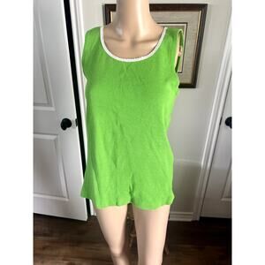 Vintage green ribbed tank top by The Red Eye